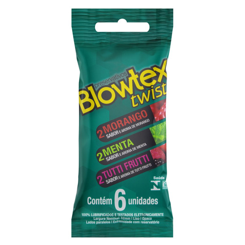 Preservativo Lubrificado Twist Blowtex Pacote 6 Unidades