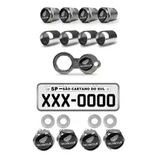 Kit Parafuso Placa E Tampa Bico Pneu Roda Metal Todas Marcas