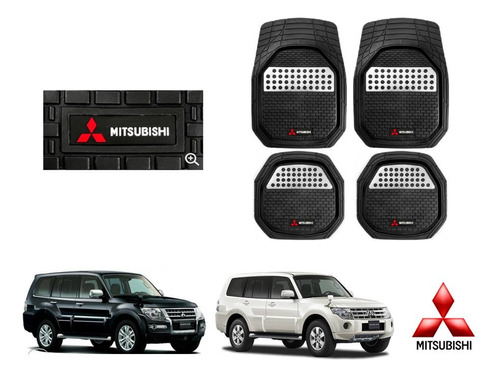 Tapetes 3d Logo Mitsubishi + Cubre Volante Montero 08 A 17 Foto 2