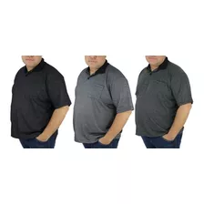 Combo 3 Camisas Polo Plus Size Malha Qualidade Oferta Barata