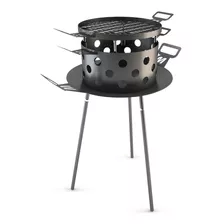 Parrilla Móvil Marek Home Parrilla 41cm De Ancho Y 41cm De Diámetro Negra