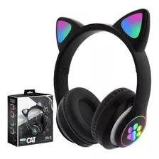 Audífonos Gamer Inalámbricos Cat Stn-28 Gatita Con Luz Led