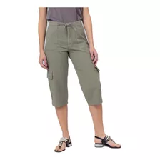 Pantalon Capri Mujer Lienzo Talles Grandes Bolsillos Cargo