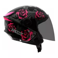 Capacete Para Moto Pro Tork Protork Flores Capacete New Liberty 3 Elite Flowers Rosa Fosco Tamanho 56 