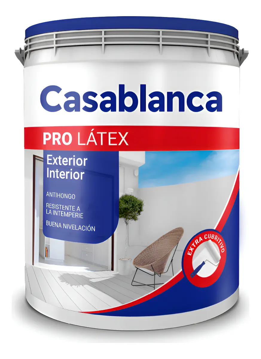 Casablanca Pro Interior/exterior Pintura Latex Acabado Mate Color Blanco 4l