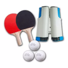 Tênis De Mesa Ping Pong 1 Rede Retrátil 3 Bolinhas 2 Raquete