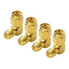 Macho A Hembra Adaptador 90 Grados Gold Plated 