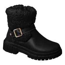 Bota Infantil Feminina Ortopé Glam Boot Com Lã Preta