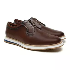 Sapato Jacometti Casual Masculino Derby Café