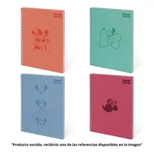 Cuaderno Libreta Espiral Disney Grande 1 Materia De Cuero