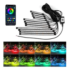 Juego De 12 Tiras Luces Rgb Led Para Motocicleta C/bluetooth