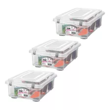 Caixa Plastica Organizadora Multiuso Sanremo 970 28 Lts C/ 3 Cor Transparente Mod. 970