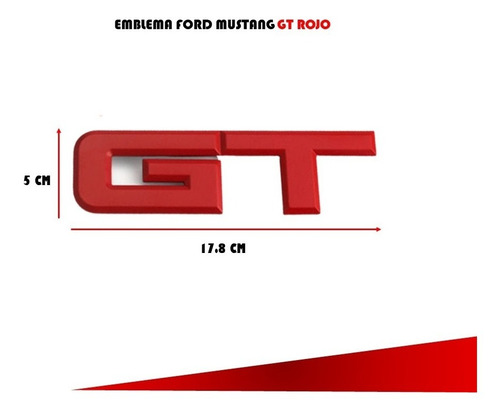 Emblema Para Cajuela Ford Mustang Gt Rojo Foto 3