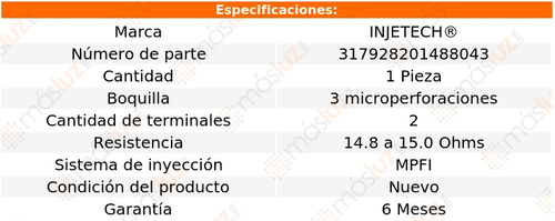 1) Inyector Combustible Pointer Truck L4 1.8l 06/10 Injetech Foto 3