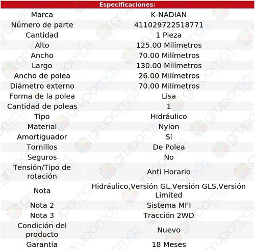 Tensor Banda Accesorios Veracruz V6 3.8l 07 Al 12 K-nadian Foto 3