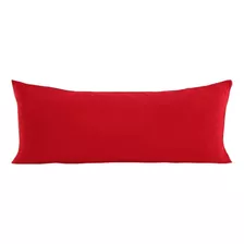 Travesseiro De Corpo Infantil + Fronha 85x35cm 100%silicone Cor Vermelho Rubi