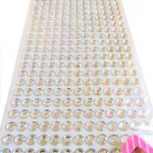 10 Planchas Strass Plateados Autoadhesivo 250 C/u Maquillaje