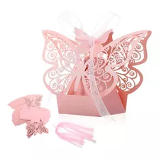 50pcs Mariposa Cajita De Cartón Dulceros Para Boda O Bautizo