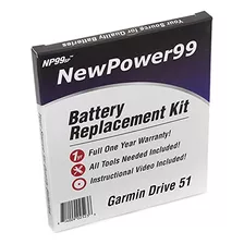 Battery Replacement Kit For Garmin Drive 51, Drive 51lm, Dri