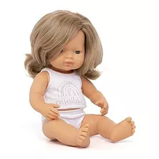 Miniland Baby Doll Chica Rubia Sucia Caucásica 15'' En Caja 