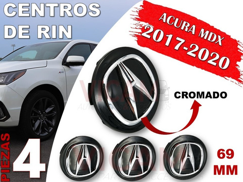Kit De Centros De Rin Acura Mdx 2017-2020 69 Mm (negro) Foto 2