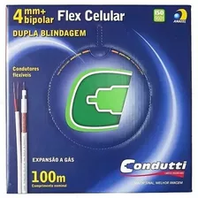 Cabo Coaxial Câmera Dupla Blindagem 4mm 100m Branco Condutti