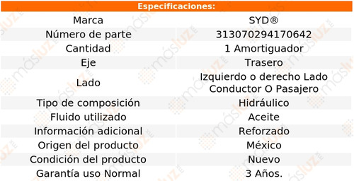 1- Amortiguador Hidrulico Trasero Izq/der G10 71/72 Syd Foto 2