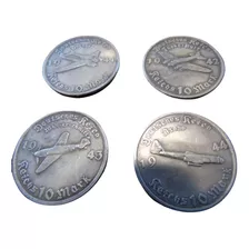 Set 4 Monedas Aviones Luftwaffe Alemania