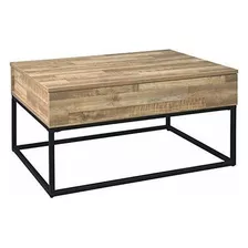 Mesa De Centro Tapa Elevable Gerdanet Madera Marrón Na...