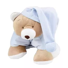 Almofada Urso Pelúcia 30cm Travesseiro Bebê Azul Cor Azul Bebe