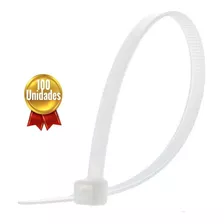 Abraçadeira Nylon Branca 200 Mm X 2,5 Mm Kit 100 Pçs Ferrari Cor Branco