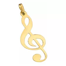 Pingente Em Ouro 18k Clave De Sol Nota Musical Música