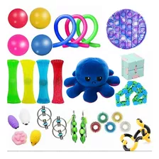 29 Kit Polvo Reversível Pop It Fidget Brinquedos Alívio Do E