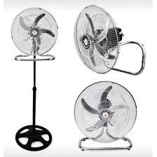 Ventilador De Pie Paleta Metal 40cm 3 En 1 Grande 18 $am