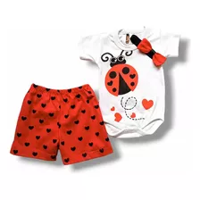 Conjunto Bebe Vaquita De San Antonio Con Corazones