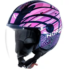 Capacete Aberto Norisk Orion Diversos Gráficos E Cores Desenho Journey - Rosa Tamanho Do Capacete 56