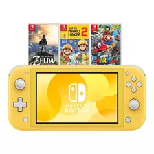 Nintendo Switch Lite Yellow + 3 Juegos Fisicos + Regalo. 