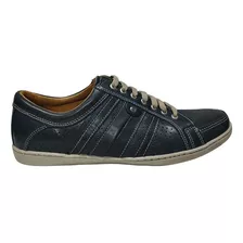 Liquida Zapatilla Hombre Cuero Azul Micro Base Goma C