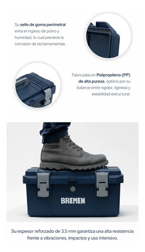 Set Caja Herramientas 20 PuLG Bremen Mecanica N3 - 107pz Dgm Azul
