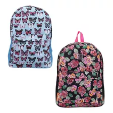 Mochila De Costas Escolar Juvenil Feminina Estampada 