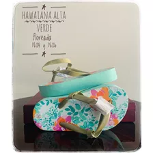 Hawaiana Alta Niña Verde Floreada