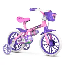 Bicicleta Infantil Aro 12 Cat Lilas/rosa/branco Nathor