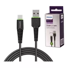 Cable Usb Tipo C Mallado 1,2m Carga Rápida Philips Original