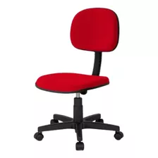 Cadeira De Escritório Qualiflex Secretária Vermelha Com Estofado De Nylon