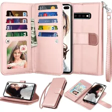 Funda Rosa Tipo Billetera Para Galaxy S10 Plus