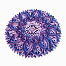 Mandala Camadas Cores Alto Relevo Floral Decoração 3d 89cm