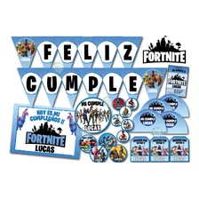 Kit Imprimible Cumple Fortnite, Personalizado.