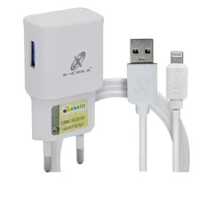 Cabo + Carregador 1m 1 Porta Usb 2.0a Xc-kit-ip