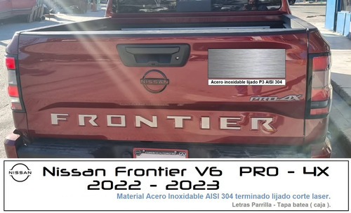 Letras Logotipo Nissan Frontier V6 2022 - 2023 Tapa Batea Foto 2