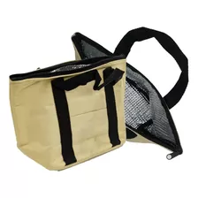 Lunchera Bolso Térmico Con Cierre Beige Camping Escolar 18cm Liso